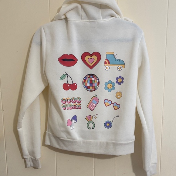 White Kids Jacket with Cherry Embroidery - Picture 2 of 6